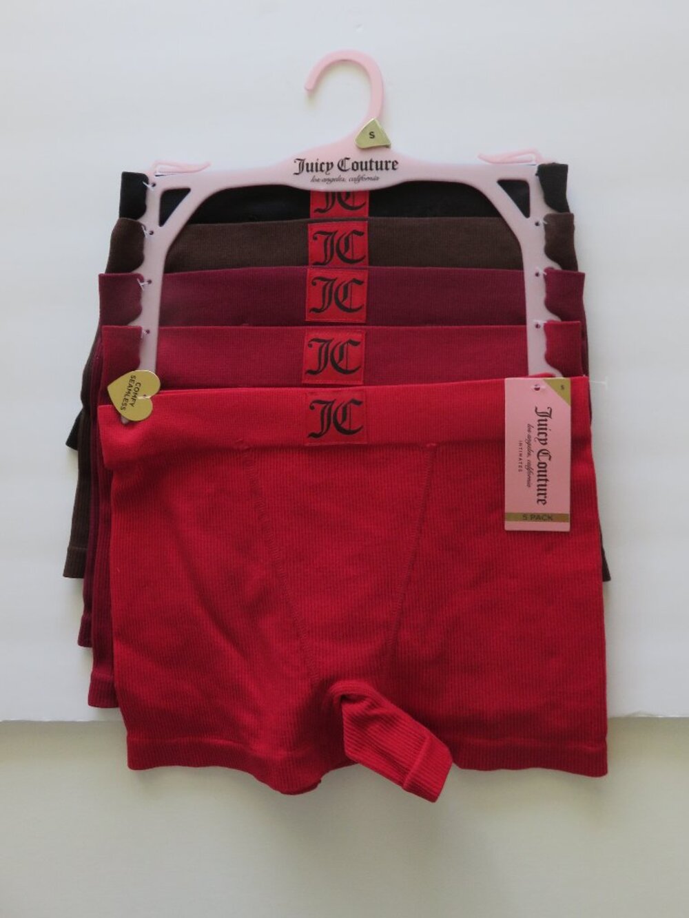(#106) Juicy Couture Intimates Comfy 5 Pack Logo Boyshort Panties size S